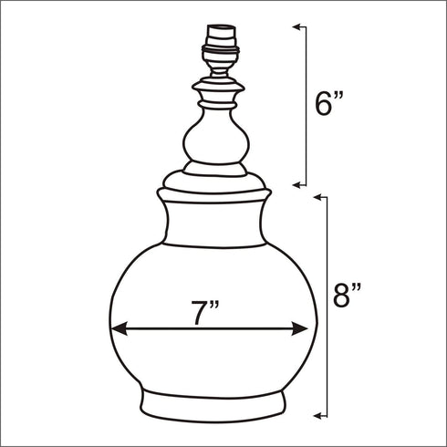 Turquoise Dots with Blue Base Table Lamp (Without Shade)